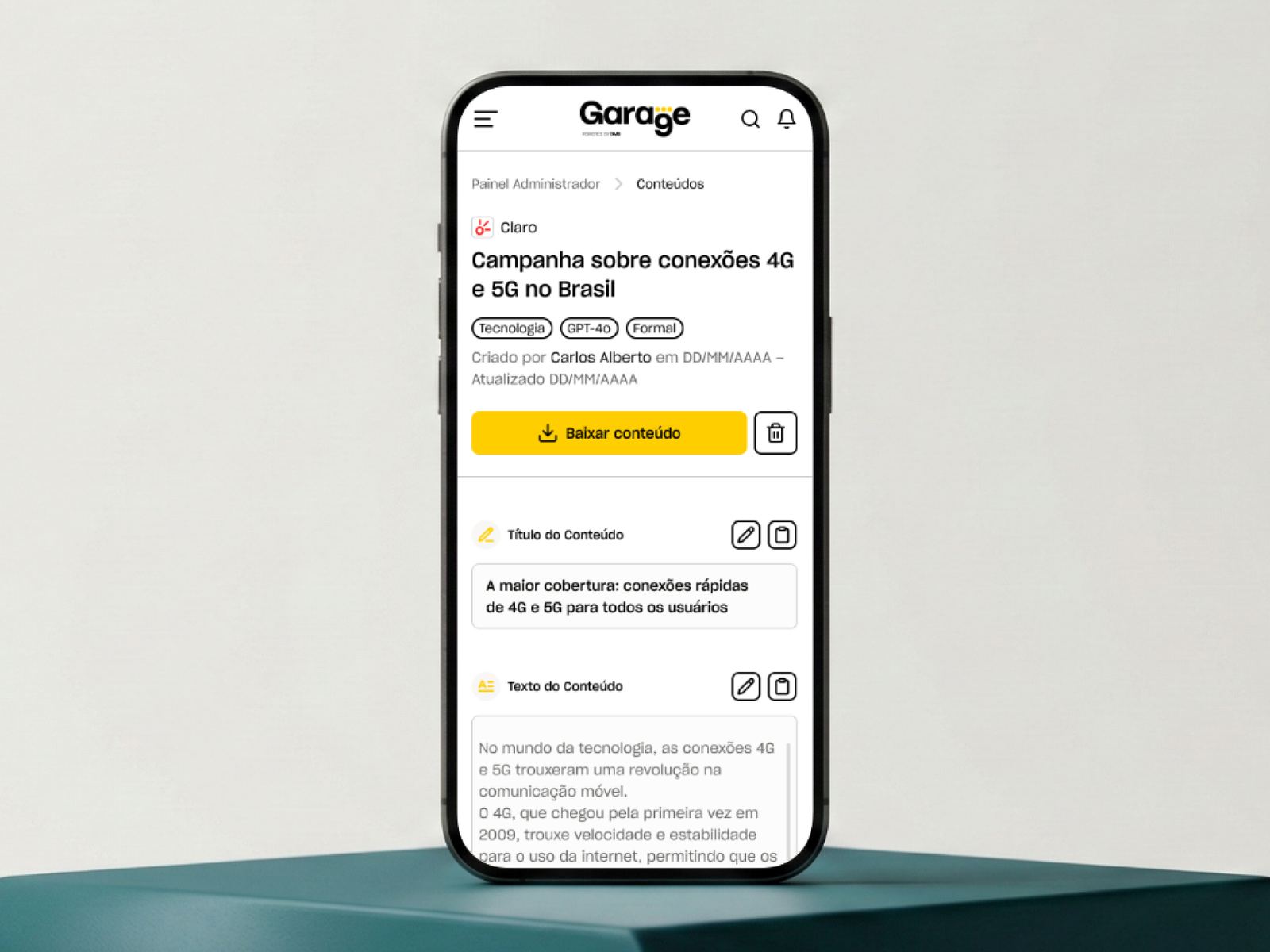 DM9 — fluxo de geração de conteúdo