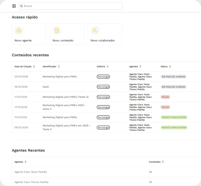 Plataforma de agentes de IA desenvolvida para a DM9